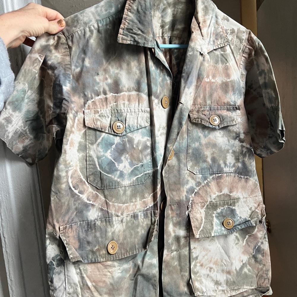 Vintage urban Tie-Dye Button-Up Shirt
